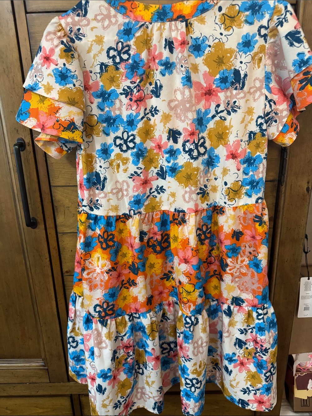 Women’s' Multi-Color Floral Tiered Dress - Picture 6 of 6